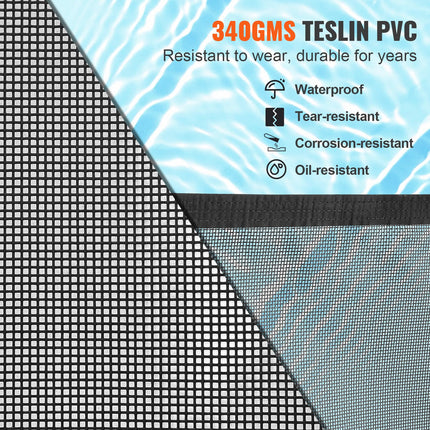 Pool Fence, 4 x 12 FT Pool Fences for Inground Pools, Removable Child Safety Pool Fencing, Easy DIY Installation Swimming Pool Fence, 340gms Teslin PVC Pool Fence Mesh Protects Kids and Pets.