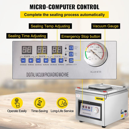 DZ-260C Digital Vacuum Sealer Food Vacuum Sealing Packing Machine 220V.