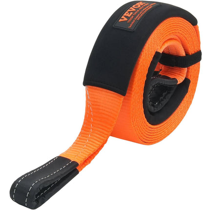 Heavy Duty Tow Strap Recovery Kit 76.2 mm x 6.1 m (MBS-16329 kg) Tree Saver Winch Strap, Triple Reinforced Loop & Protective Sleeves & Storage Bag , 19 mm D-Ring Shackles, for Truck Jeep SUV ATV.