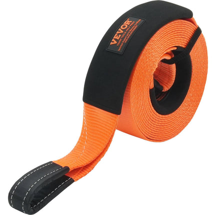 Heavy Duty Tow Strap Recovery Kit 85.1 mm x 9.1 m (MBS-16329 kg) Tree Saver Winch Strap, Triple Reinforced Loop & Protective Sleeves & Storage Bag , 19 mm D-Ring Shackles, for Truck Jeep SUV ATV.