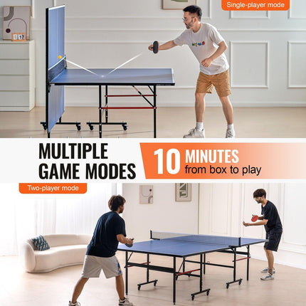 Ping Pong Table Foldable Table Tennis Game Table Indoor with Clamp Net.