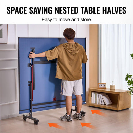 Ping Pong Table Foldable Table Tennis Game Table Indoor with Clamp Net.