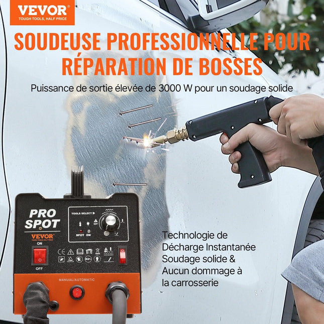 Stud Welder Dent Repair Kit, 3KW Spot Welder Dent Puller with 6 Welding Modes, Auto Body Spot Welding Dent Puller Machine & 16 Types of Welding Accessories for Car, Truck, Motorcycle Dent Repair.