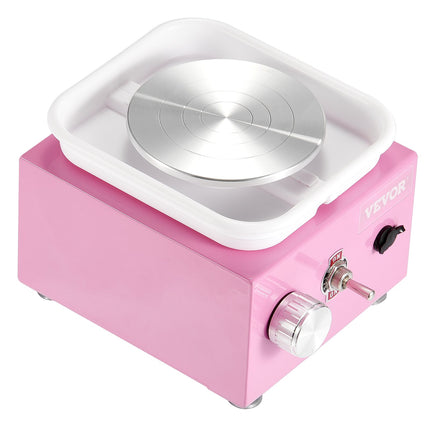 Mini Pottery Wheel Electric Ceramic Wheel Machine 0-320RPM Speed Pink.