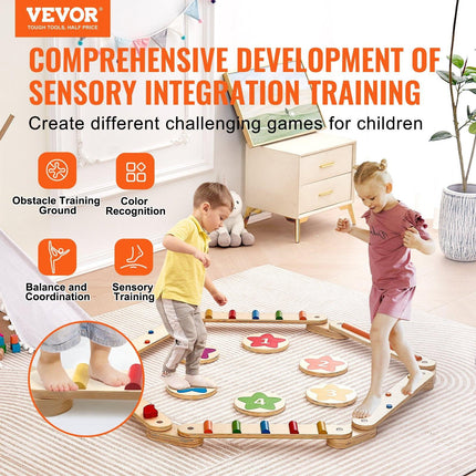 Kids Balance Beam Stepping Stones Gym Obstacle Children Balance Board 6PCS.