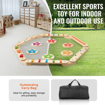 Kids Balance Beam Stepping Stones Gym Obstacle Children Balance Board 6PCS.