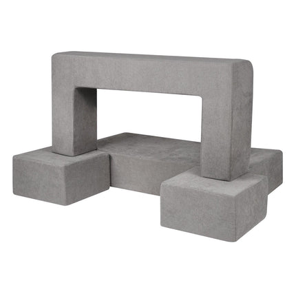 VEVOR Modular Kids Play Couch 4Pcs DIY Creative Child Sectional Sofa Dark Grey.
