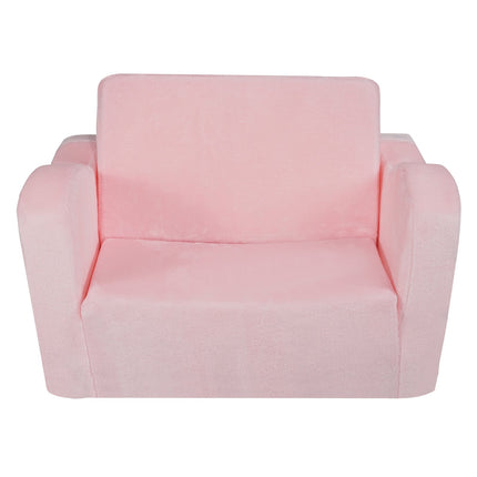 Baby Chair Foldable 2-in-1 Comfy Baby Lounger Couch Kids Sofa Pink.