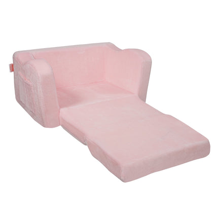 Baby Chair Foldable 2-in-1 Comfy Baby Lounger Couch Kids Sofa Pink.