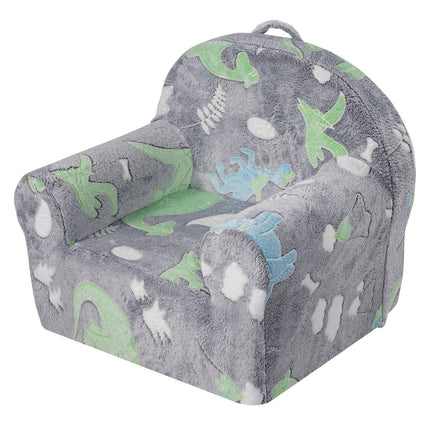 VEVOR Toddler Chair Glow in the Dark Plush Baby Chair Playroom Furniture Grey.