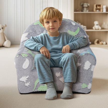 VEVOR Toddler Chair Glow in the Dark Plush Baby Chair Playroom Furniture Grey.