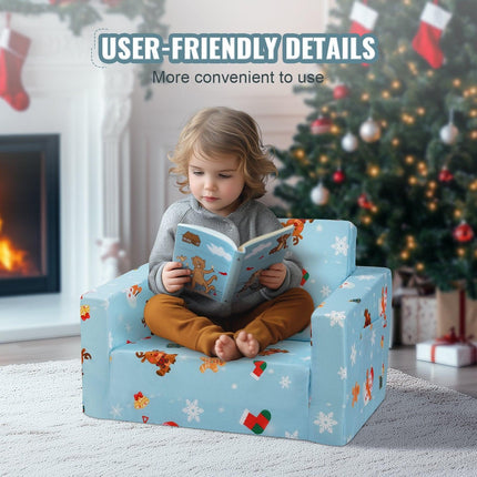 VEVOR Baby Chair Foldable 2-in-1 Baby Lounger Couch Cartoon Kids Sofa Pink.