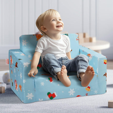 VEVOR Baby Chair Foldable 2-in-1 Baby Lounger Couch Cartoon Kids Sofa Pink.