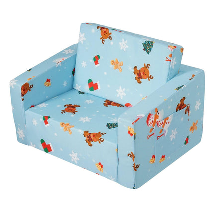 VEVOR Baby Chair Foldable 2-in-1 Baby Lounger Couch Cartoon Kids Sofa Pink.