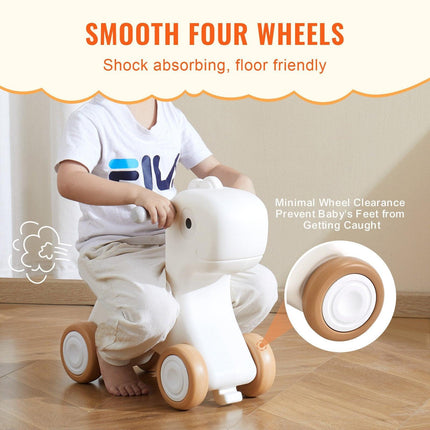 VEVOR 3 in 1 Rocking Horse for Toddlers 1-3 Years, Baby Rocking Horse with Detachable Balance Board and 4 Smooth Wheels, Support up to 80 lbs HDPE Material Kids Ride on Toy, Swinging, Orange.