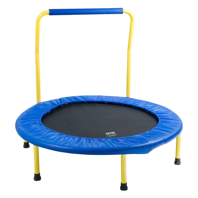 3FT Trampoline for Kids, 92 cm Trampolines Indoor/Outdoor Trampoline for Toddlers, Foldable Mini Baby Trampoline with Foam Handle, Recreational Trampoline Birthday Gift for 3+ Years Kids.