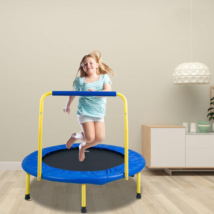3FT Trampoline for Kids, 92 cm Trampolines Indoor/Outdoor Trampoline for Toddlers, Foldable Mini Baby Trampoline with Foam Handle, Recreational Trampoline Birthday Gift for 3+ Years Kids.