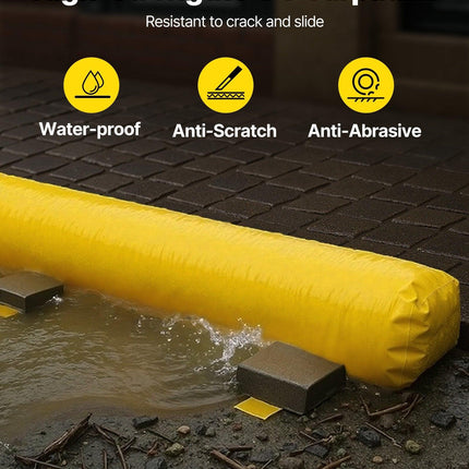 Flood Barrier Hydro Barrier 12' Length x 12" Height for Water Diversion.