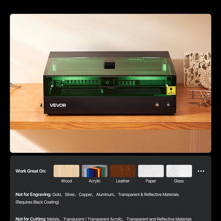 Laser Engraver, 20W, Laser Engraving and Cutting Machine with Enclosure Camera, Laser Cutter, 36000 mm/min, 500 x 320 mm Working Area, for Wood, Leather, Glass, Paper, Certain Metal, Class 1.