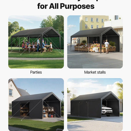 Carport Car Canopy 12x20FT Heavy Duty Car Shelter with Sidewalls White.