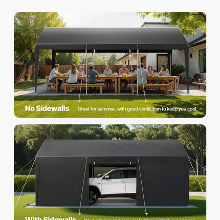 Carport Car Canopy 12x20FT Heavy Duty Car Shelter with Sidewalls White.