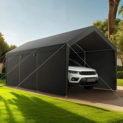Carport Car Canopy 12x20FT Heavy Duty Car Shelter with Sidewalls White.
