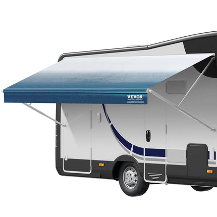 RV Awning Fabric Replacement, 6.15m Fabric Length for 6.4m Awning, Heavy Duty 3-Ply 16oz PVC Camper Awning Fabric, Waterproof & UV Protection Outdoor Canopy for RV, Trailer, Motorhome, Blue Fade.