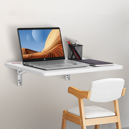 Wall Mounted Folding Table, Wall Mount Drop Leaf Tables, Wooden Floating Desk for Dining, Laundry Room, Office, 23.6" x 15.6" Fold Down Desk with Carbon Steel Bracket.