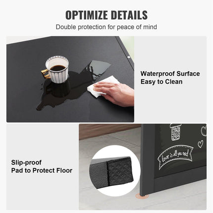Wall Mounted Desk, Fold out Convertible Desk, Multi-Function Folding Wall Table with Chalkboard for Home Office, Space Saving Computer Desk with Storage Area.