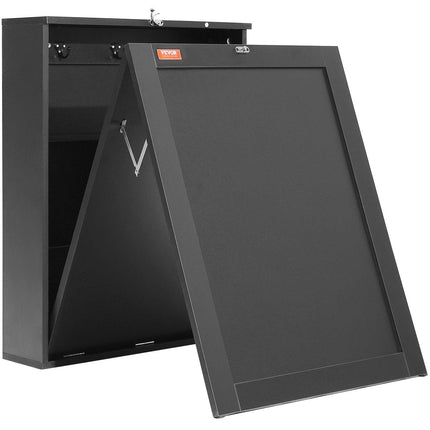 Wall Mounted Desk, Fold out Convertible Desk, Multi-Function Folding Wall Table with Chalkboard for Home Office, Space Saving Computer Desk with Storage Area.