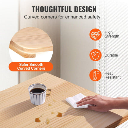 Wall Mounted Folding Table, Wall Mounted Drop Leaf Tables, Solid Wood Floating Desk for Dining, Laundry Room, Office, 31.5" x 23.58" x 17.24" Fold Down Desk.