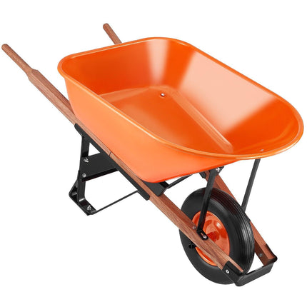 Wheelbarrow Cart One Wheel 6 Cu Ft Garden Dump Cart 330 lbs Utility Cart.