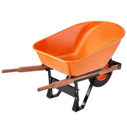 Wheelbarrow Cart One Wheel 6 Cu Ft Garden Dump Cart 330 lbs Utility Cart.