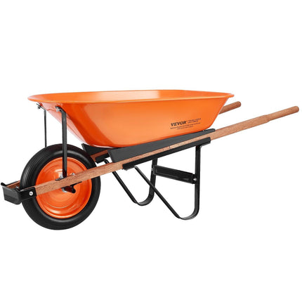 Wheelbarrow Cart One Wheel Garden Dump Cart 330 lbs Yard Utility Cart.