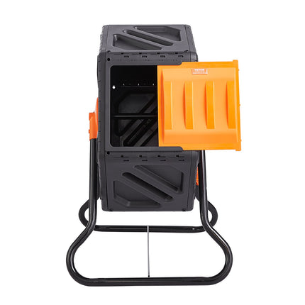 Compost Bin 18.5 Gal Composter Tumbler Rotating Outdoor with Sliding Door.