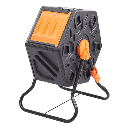 Compost Bin 18.5 Gal Composter Tumbler Rotating Outdoor with Sliding Door.