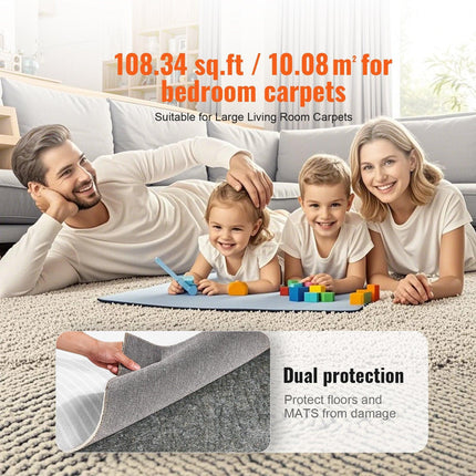 Non Slip Rug Pad Gripper 9' x 12' Carpet Mat 0.24" Thick for All Floor.