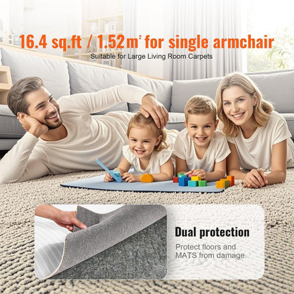 Non Slip Rug Pad Gripper 25 x 94.5 in 0.24" Carpet Mat Thick for Floor.