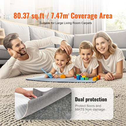 Non Slip Rug Pad Gripper 8' x 10' Carpet Mat 0.24" Thick for All Floor.