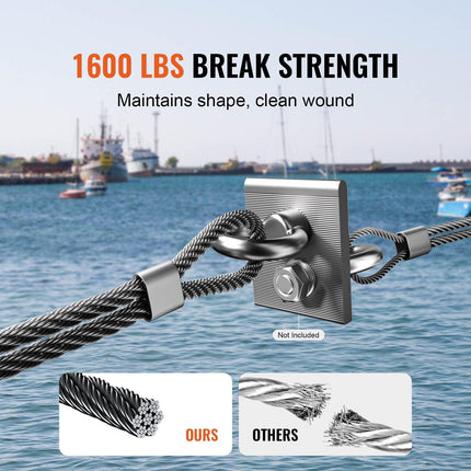 T316 Stainless Steel Cable 3.18mm 7x7 Steel Wire Rope 152.4m Cable Railing.
