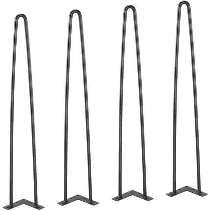 711.2MM Hairpin Furniture Legs, Metal Home DIY Projects for Nightstand, Coffee Table, Desk, 226.8KG Load Capacity with Rubber Floor Protectors, Metal Heavy Duty Sturdy Modern Table Legs, 4PCS.