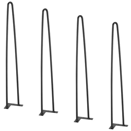711.2MM Hairpin Furniture Legs, Metal Home DIY Projects for Nightstand, Coffee Table, Desk, 226.8KG Load Capacity with Rubber Floor Protectors, Metal Heavy Duty Sturdy Modern Table Legs, 4PCS.