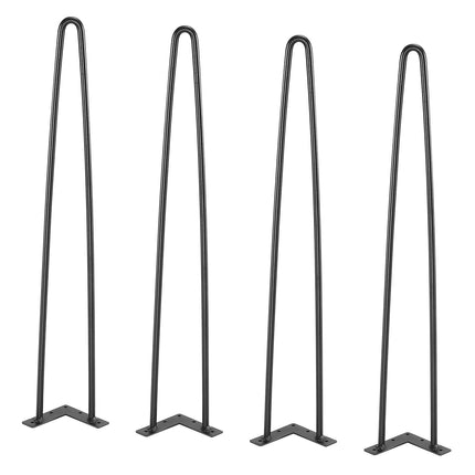 711.2MM Hairpin Furniture Legs, Metal Home DIY Projects for Nightstand, Coffee Table, Desk, 226.8KG Load Capacity with Rubber Floor Protectors, Metal Heavy Duty Sturdy Modern Table Legs, 4PCS.
