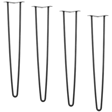 711.2MM Hairpin Furniture Legs, Metal Home DIY Projects for Nightstand, Coffee Table, Desk, 226.8KG Load Capacity with Rubber Floor Protectors, Metal Heavy Duty Sturdy Modern Table Legs, 4PCS.