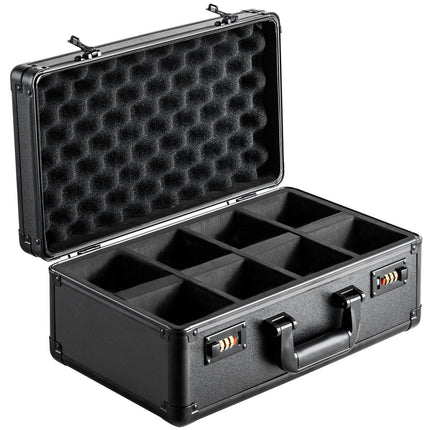 Graded Card Storage Box, 4 Slots, Graded Sports Cards Holder Carrying Case with Coded Lock Foam Dividers, for 120 PSA Graded Cards 84 BGS Cards 96 SGC Cards 428 Top Loaders or 999+ Loose Cards.