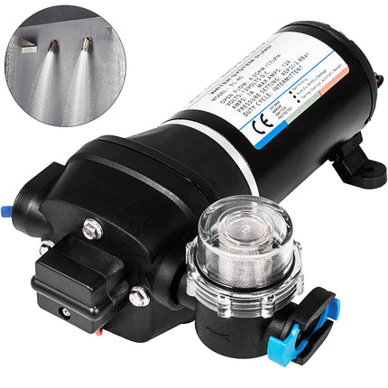 Water Pressure Diaphragm Pump, 12V FL-40 High Pressure Diaphragm Water Pump, 40PSI Automatic Self Priming Water Pump, 17L/MIN Misting Booster Sprayer Diaphragm Pump for Caravan Boat RV Garden.