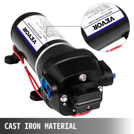 Water Pressure Diaphragm Pump, 12V FL-40 High Pressure Diaphragm Water Pump, 40PSI Automatic Self Priming Water Pump, 17L/MIN Misting Booster Sprayer Diaphragm Pump for Caravan Boat RV Garden.