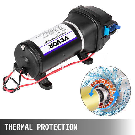 Water Pressure Diaphragm Pump, 12V FL-40 High Pressure Diaphragm Water Pump, 40PSI Automatic Self Priming Water Pump, 17L/MIN Misting Booster Sprayer Diaphragm Pump for Caravan Boat RV Garden.