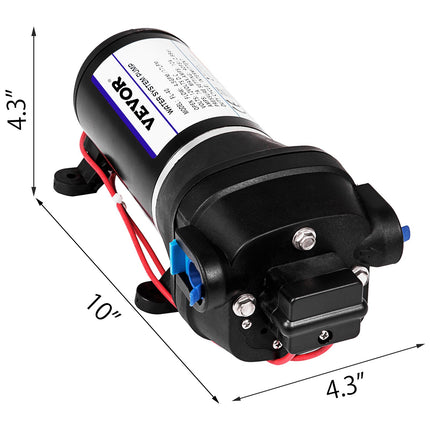 Water Pressure Diaphragm Pump, 12V FL-40 High Pressure Diaphragm Water Pump, 40PSI Automatic Self Priming Water Pump, 17L/MIN Misting Booster Sprayer Diaphragm Pump for Caravan Boat RV Garden.