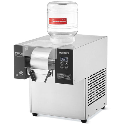 Commercial Snowflake Ice Machine, 276LBS/24H Snowflake Ice Maker, Stainless Steel Ice Shaver Machine, Electric Snow Cone Maker, Air Cooling System for Rapid Heat Dissipation, for Bakery, Cafe.
